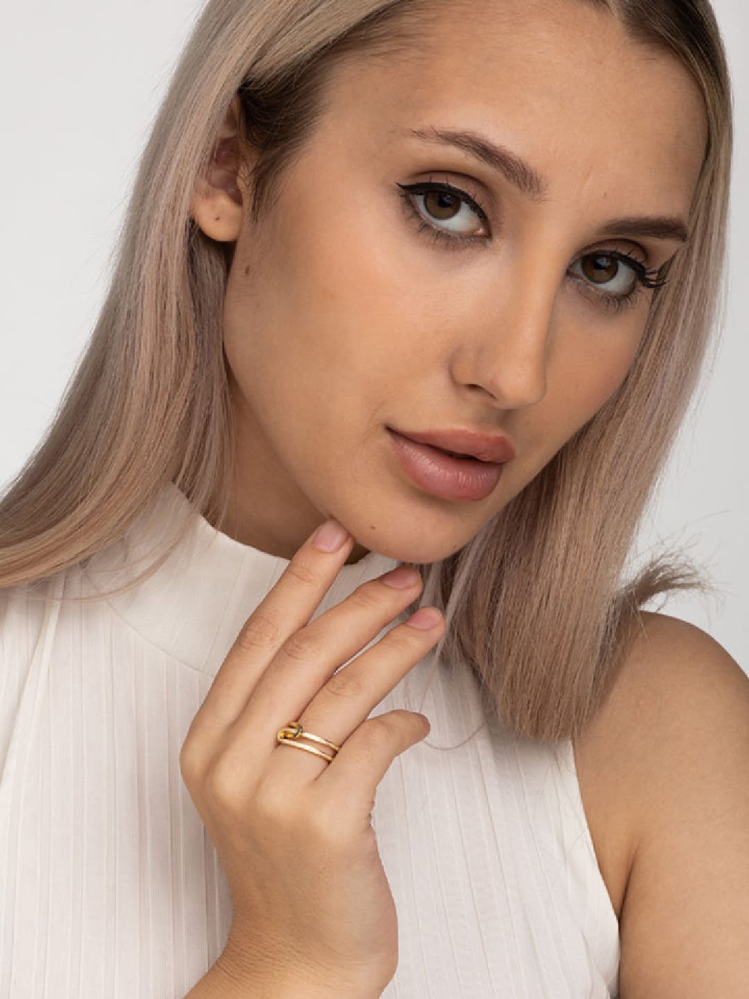 

PALMONAS 925 sterling silver 18k Gold Plated Two Part Finger Ring