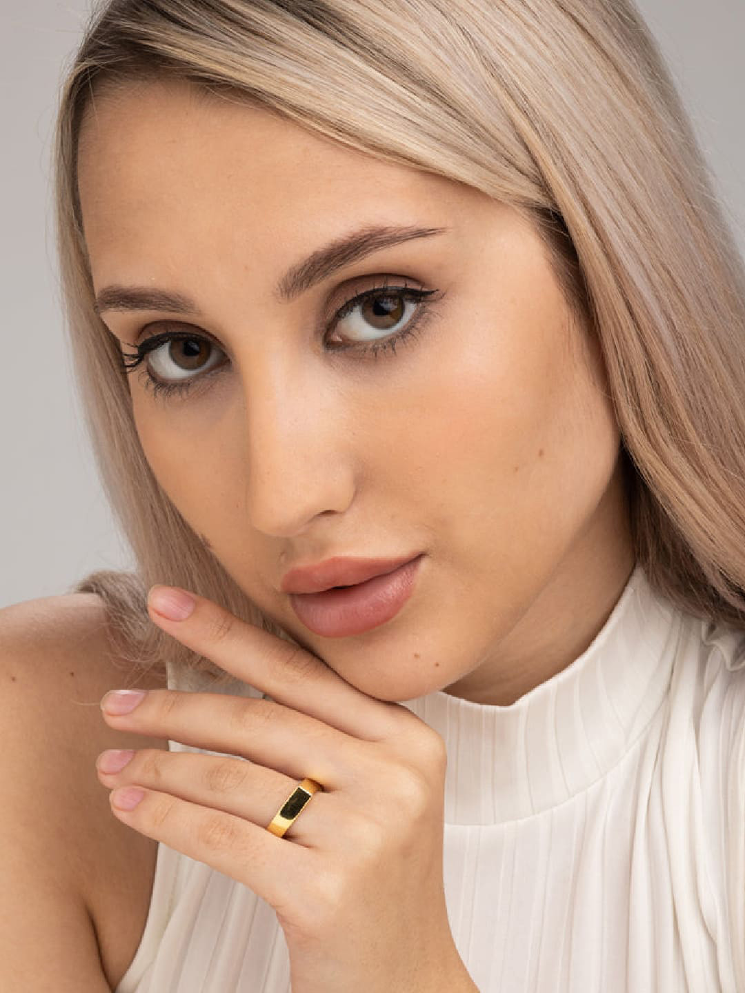 

PALMONAS 925 sterling silver Gold-Plated Open Stack Finger Ring