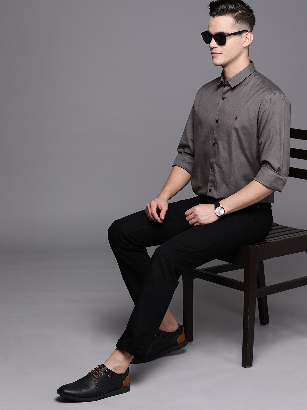 

Louis Philippe Sport Pure Cotton Slim Fit Casual Shirt, Grey