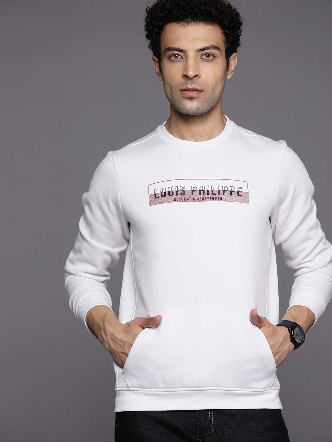 

Louis Philippe Sport Men White Printed Sweatshirt