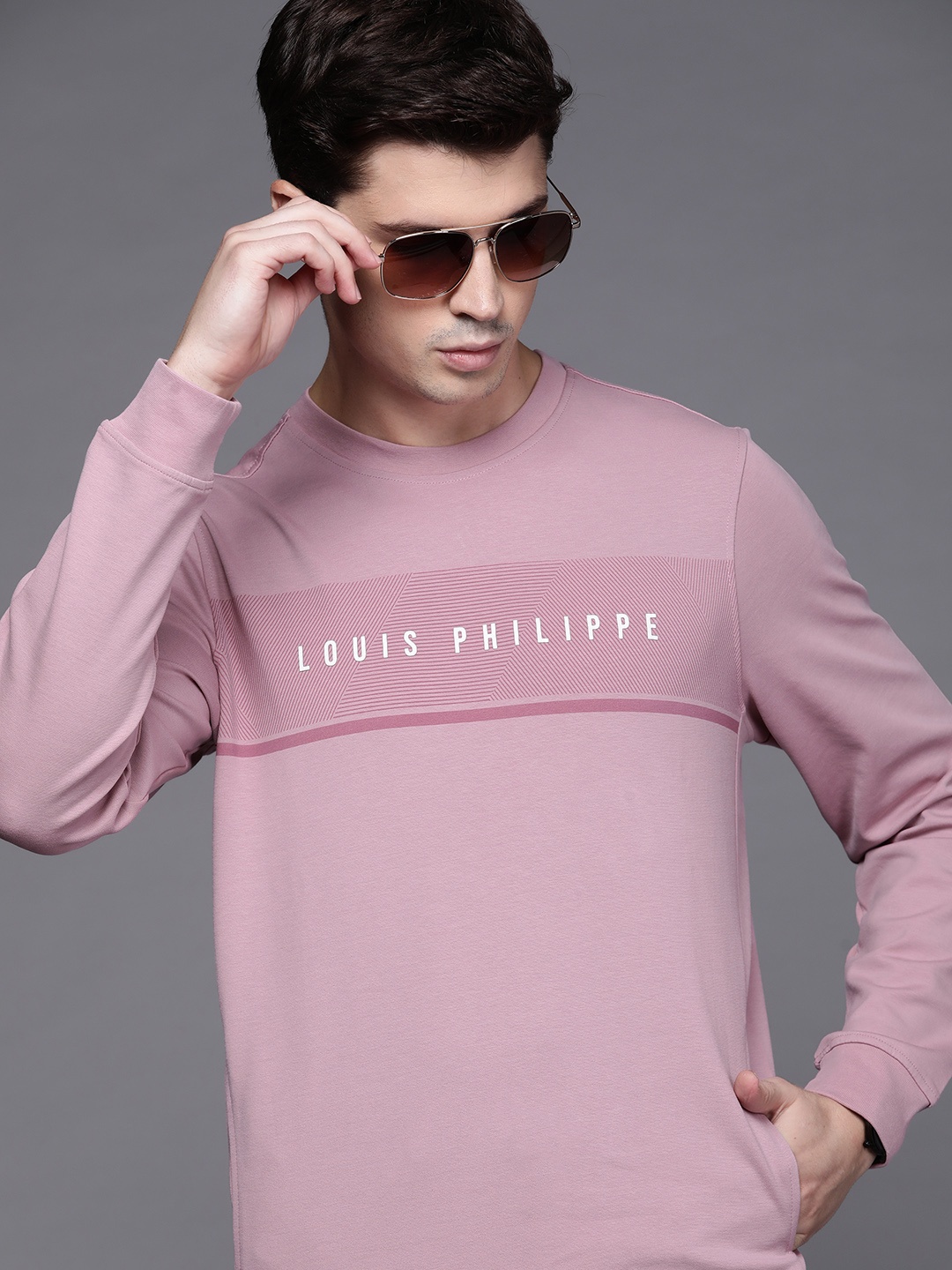 

Louis Philippe Sport Men Pink Printed Sweatshirt