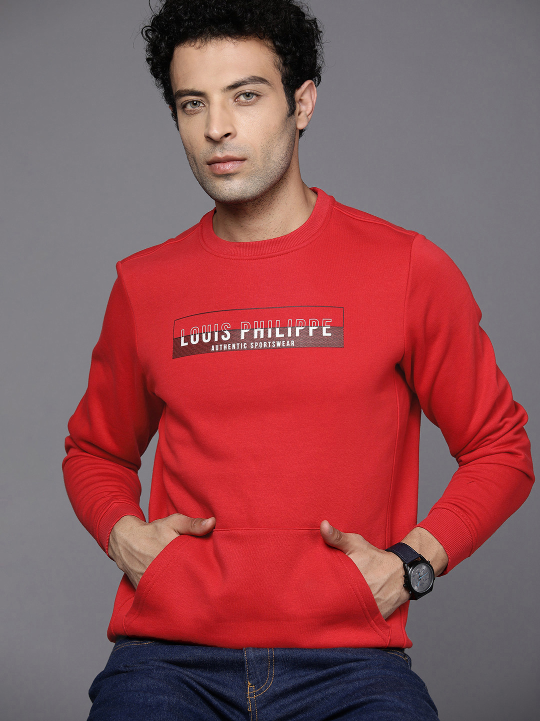 

Louis Philippe Sport Men Red Printed Sweatshirt
