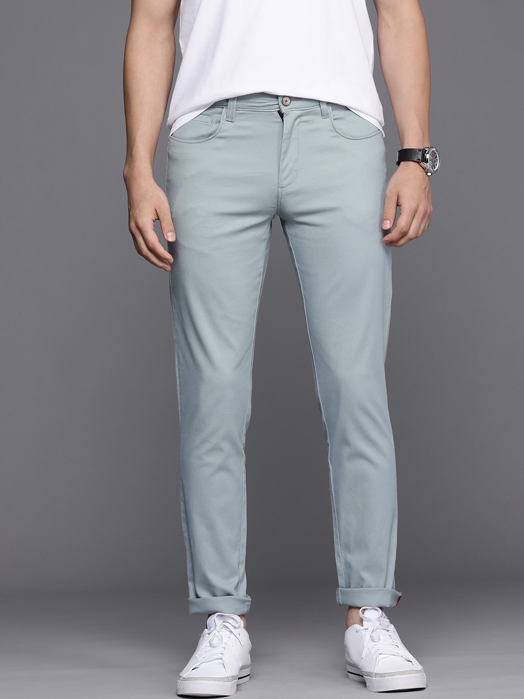 

Louis Philippe Sport Men Grey Smart Fit Low-Rise Trousers
