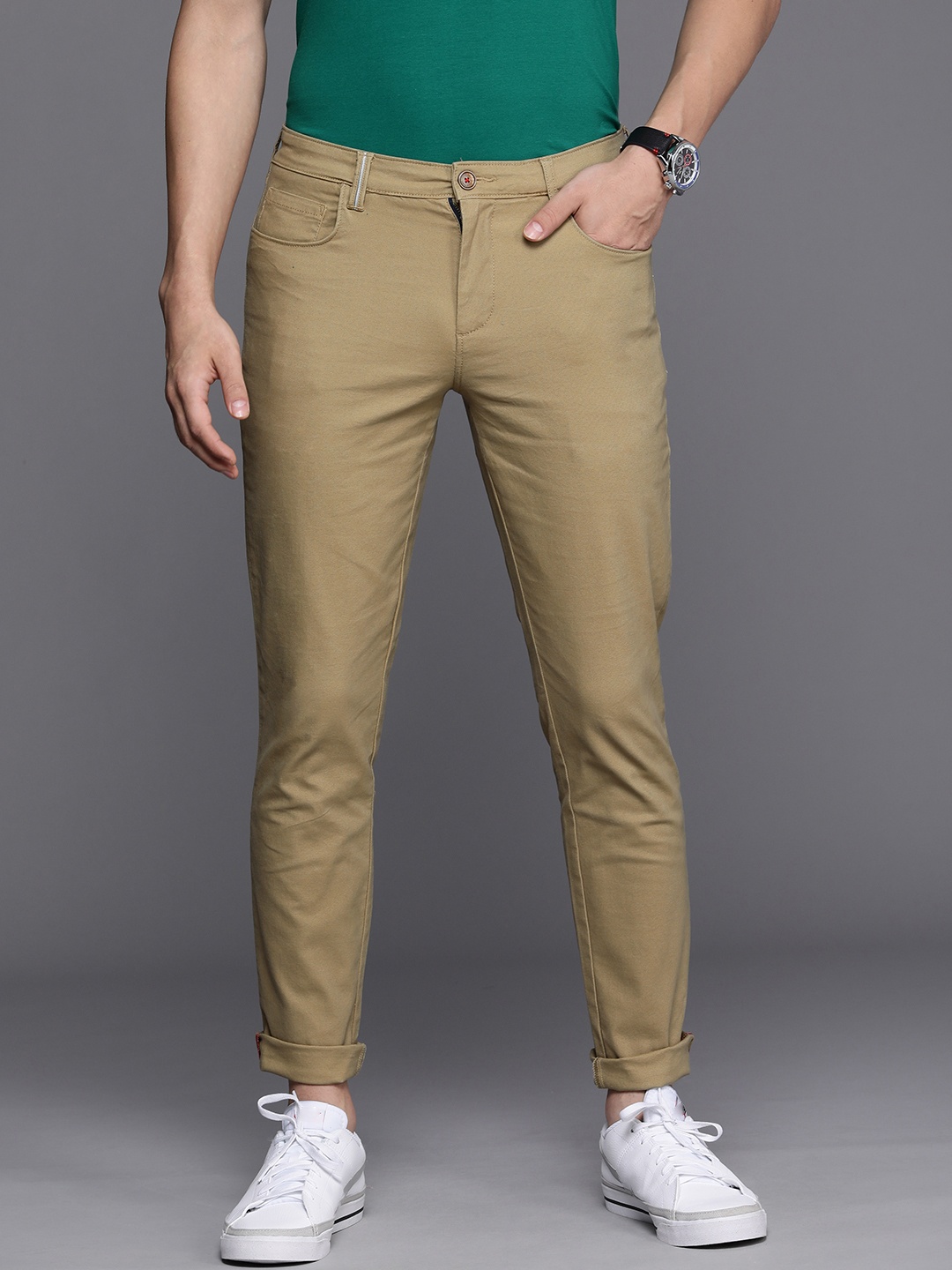 

Louis Philippe Sport Men Khaki Smart Fit Low-Rise Trousers