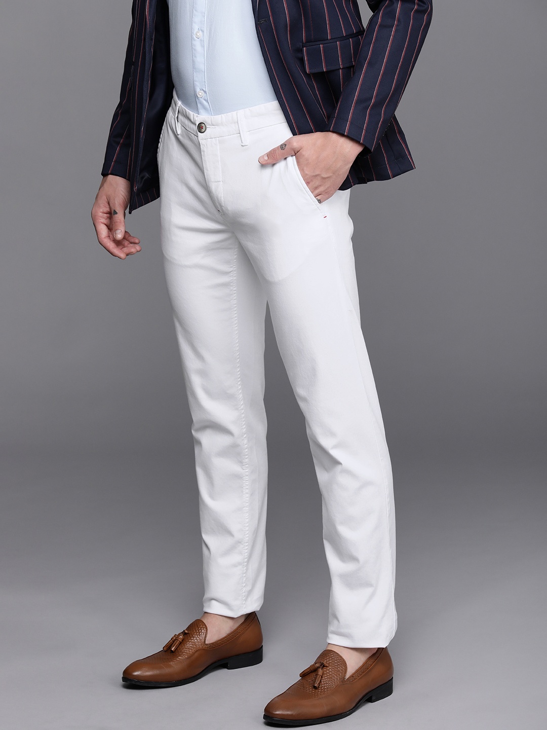 

Louis Philippe Sport Men White Slim Fit Trousers