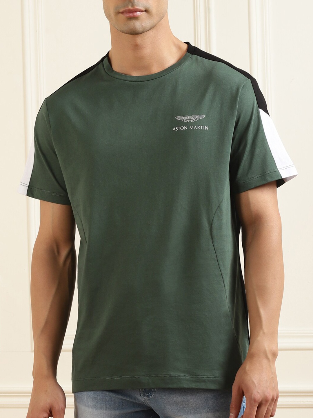 

HACKETT LONDON Men Green Brand Logo Printed Pure Cotton T-shirt