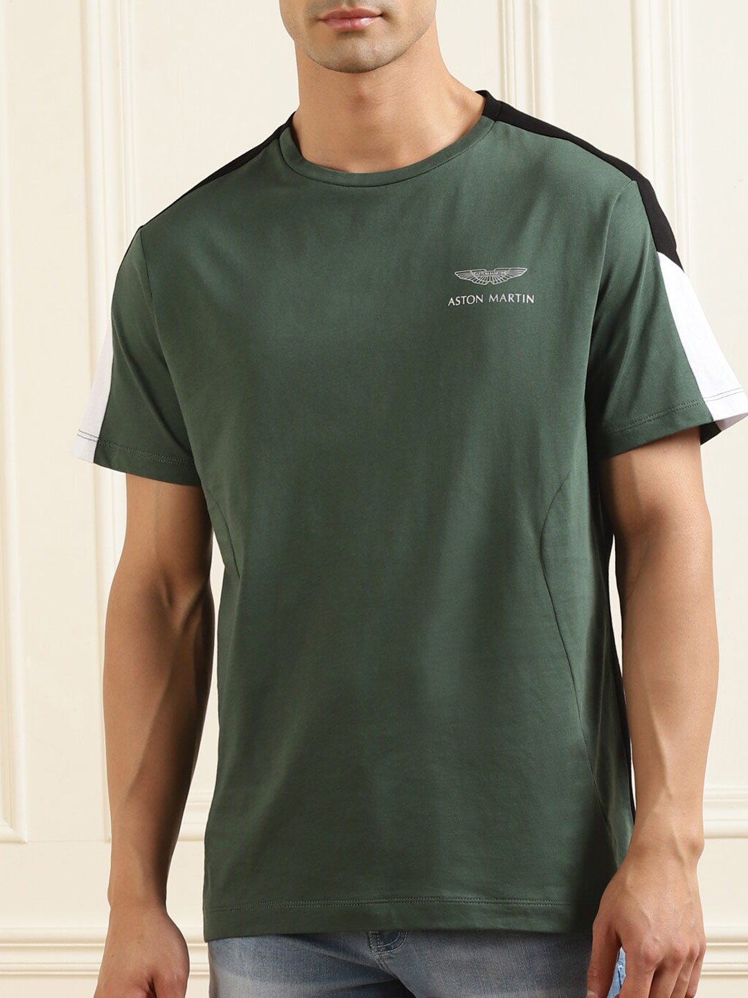 

HACKETT LONDON Men Green Pure Cotton T-shirt