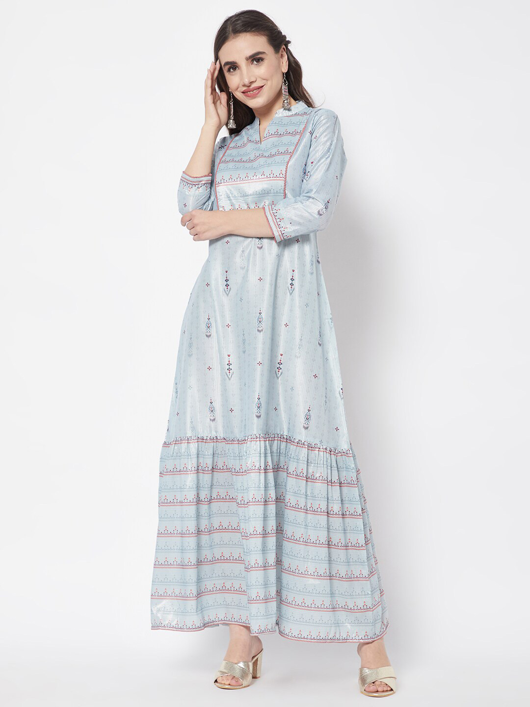 

HEEPOSH Blue Printed Maxi Dress