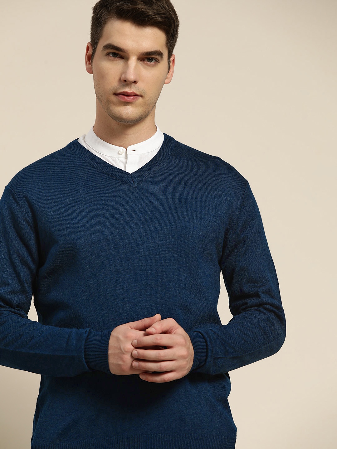 

INVICTUS Men Navy Blue Pullover