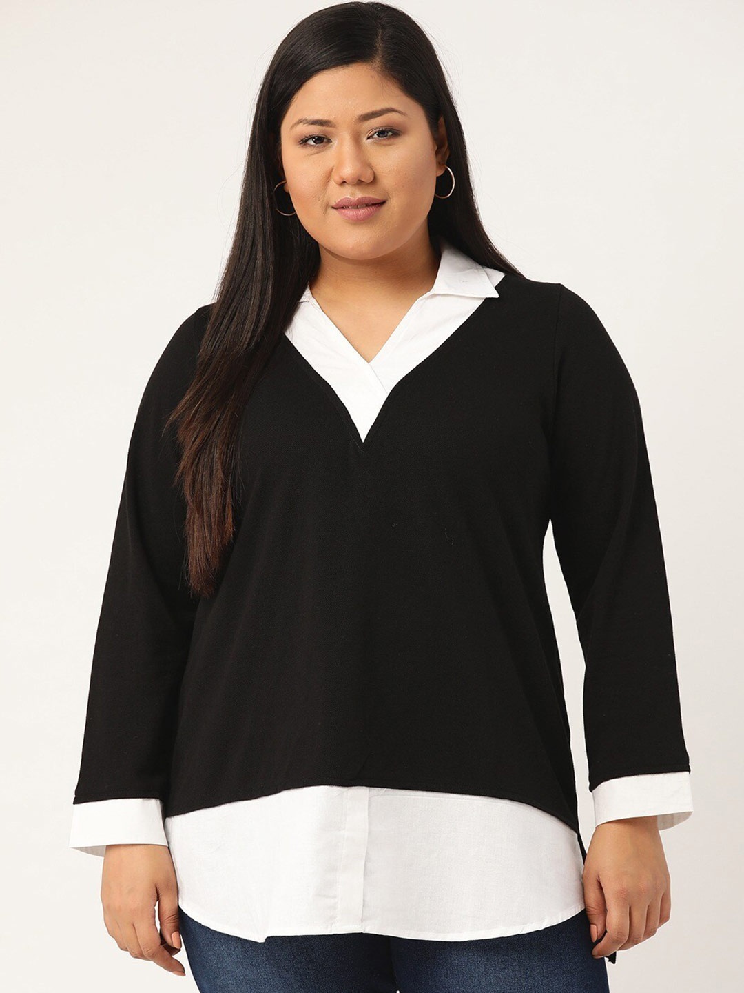 

theRebelinme Black & White Colourblocked Top