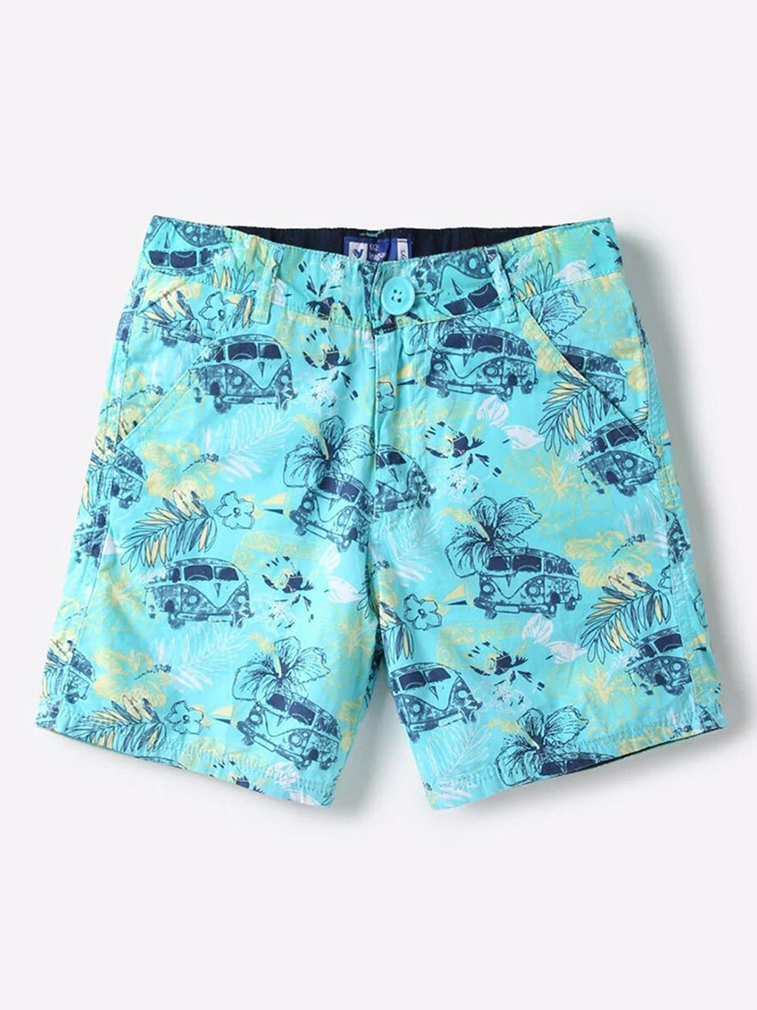 

612League Boys Blue Printed Running Shorts
