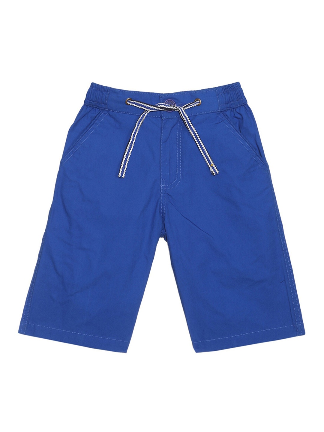 

612League Boys Blue Regular Fit Solid Cotton Shorts