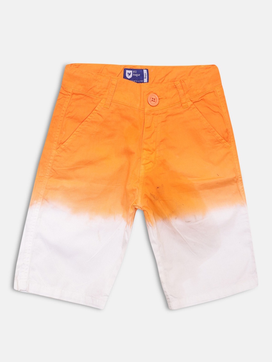 

612League Boys Orange Ombre Colourblocked Running Shorts