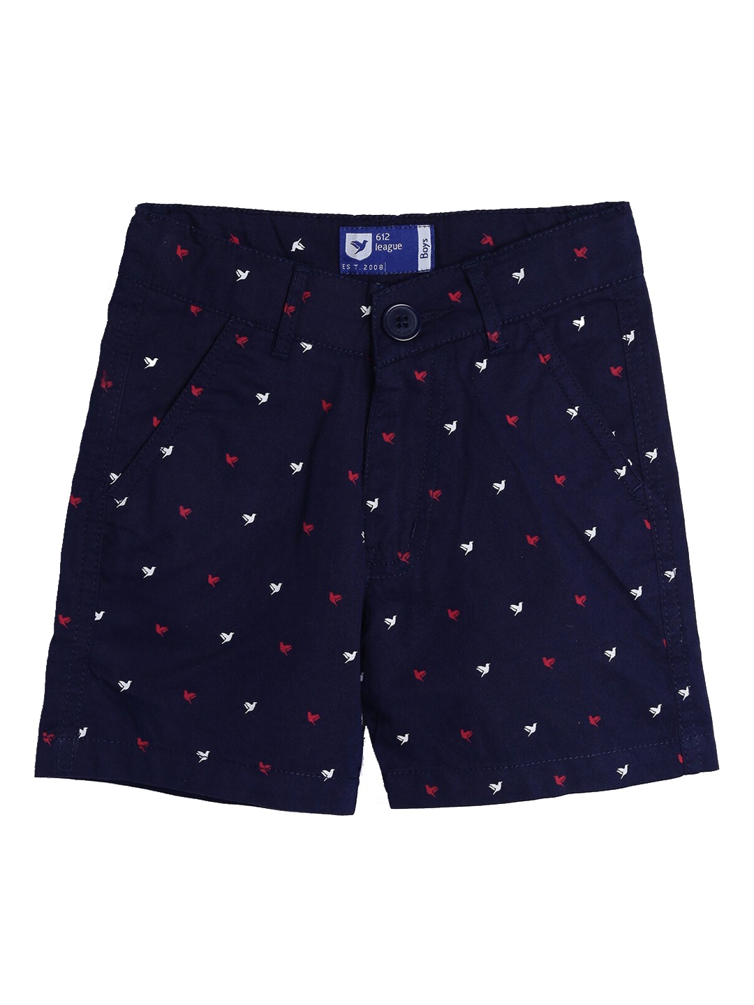 

612League Boys Blue Printed Shorts