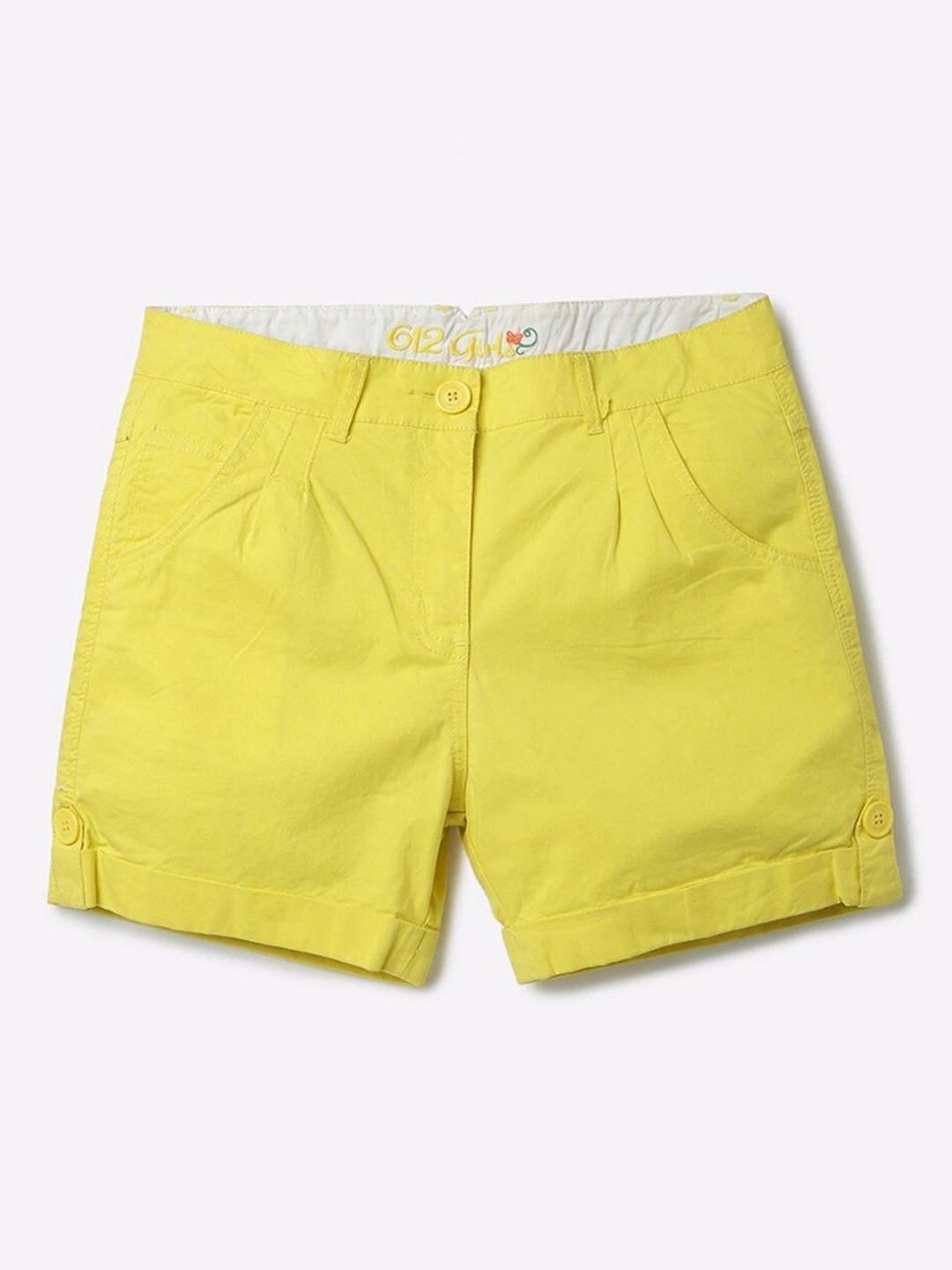 

612League Girls Yellow Cotton Shorts