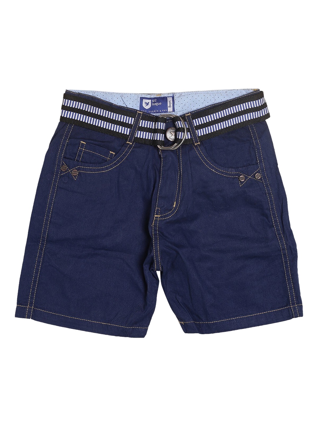 

612League Boys Blue Denim Shorts with Belt