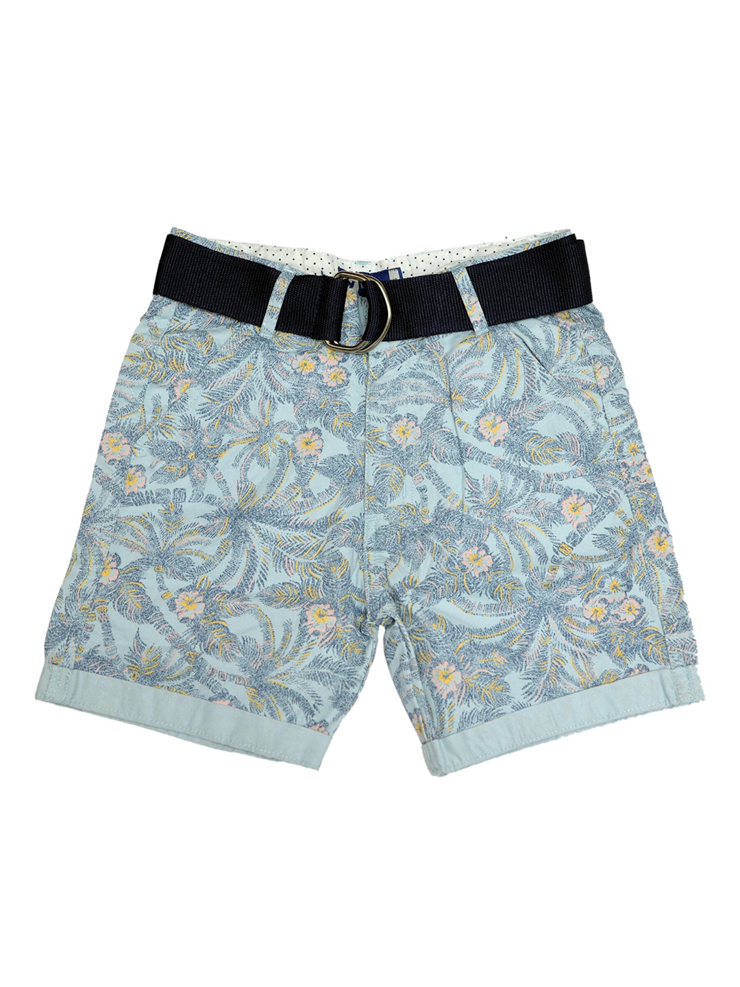 

612League Boys Blue Floral Printed Running Shorts