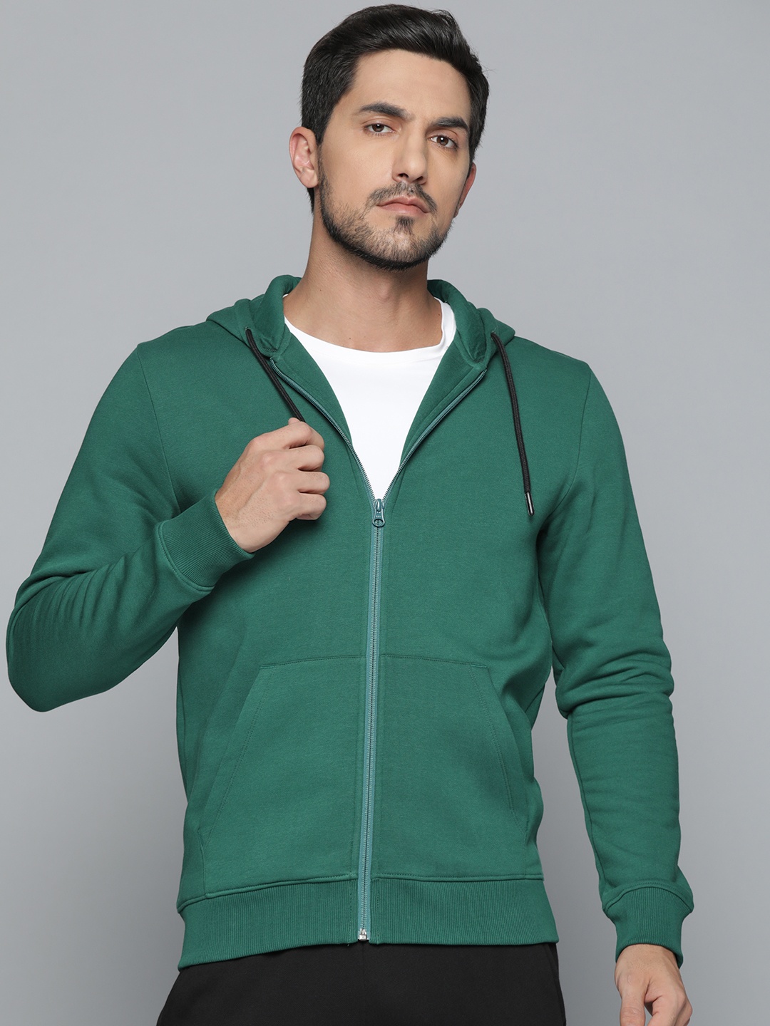 

Alcis Men Green Hooded Sweatshirt