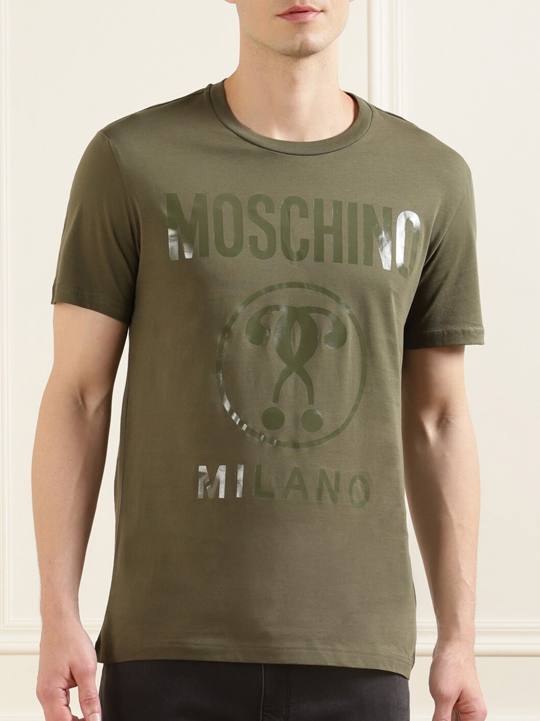 

MOSCHINO COUTURE Men Green Printed Pure Cotton T-shirt