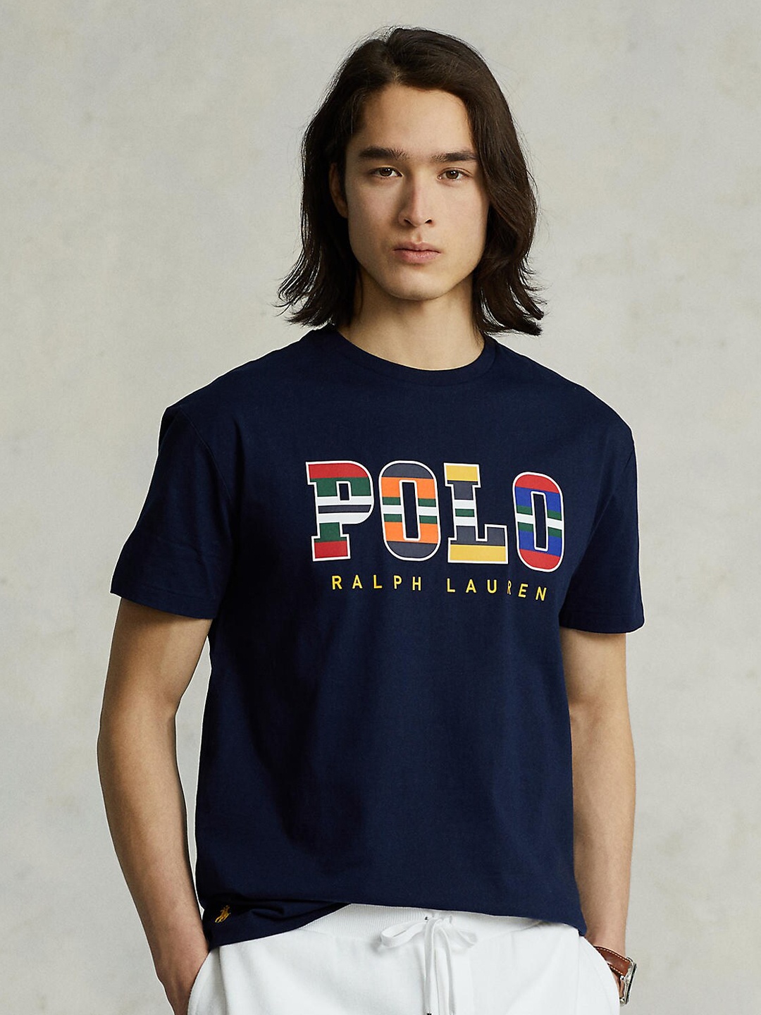 

Polo Ralph Lauren Men Navy Blue Typography T-shirt