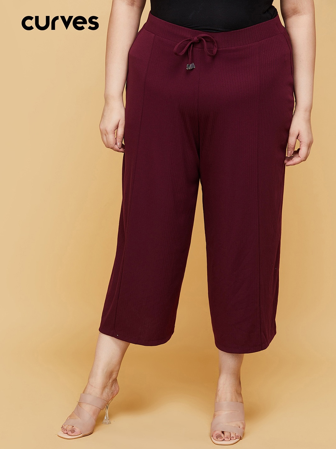 

max Plus Size Women Maroon Culottes Trousers