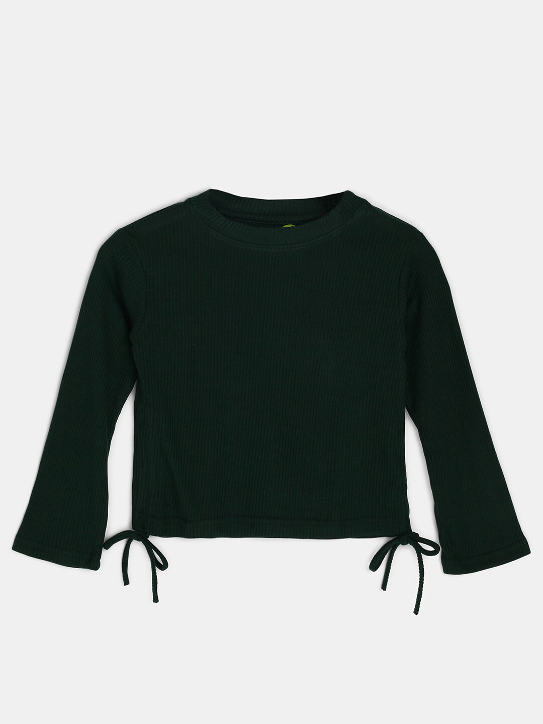 

YK Teen Girls Dark Green Rib Top with Side Ruching