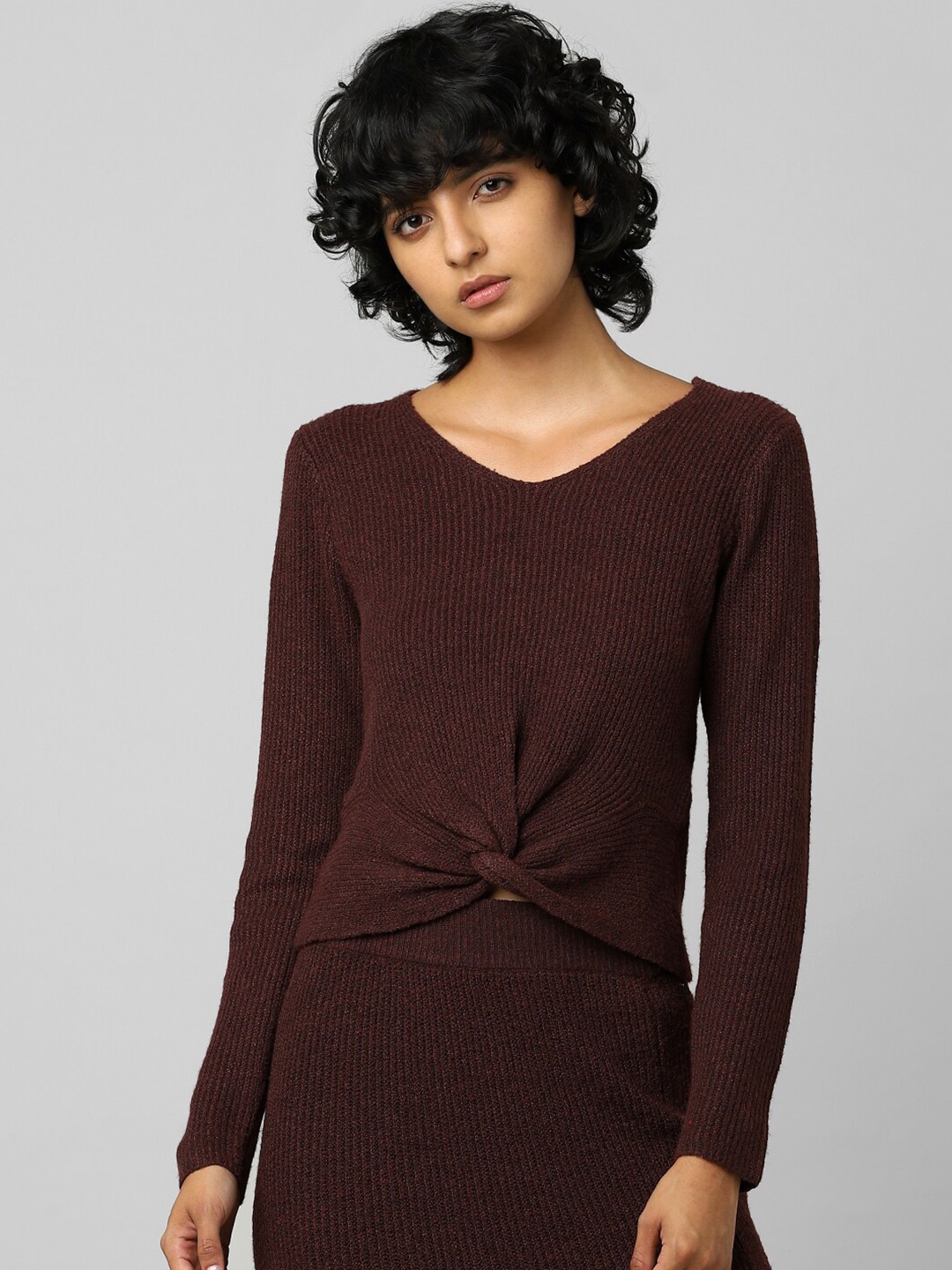 

ONLY Women Maroon Pullover