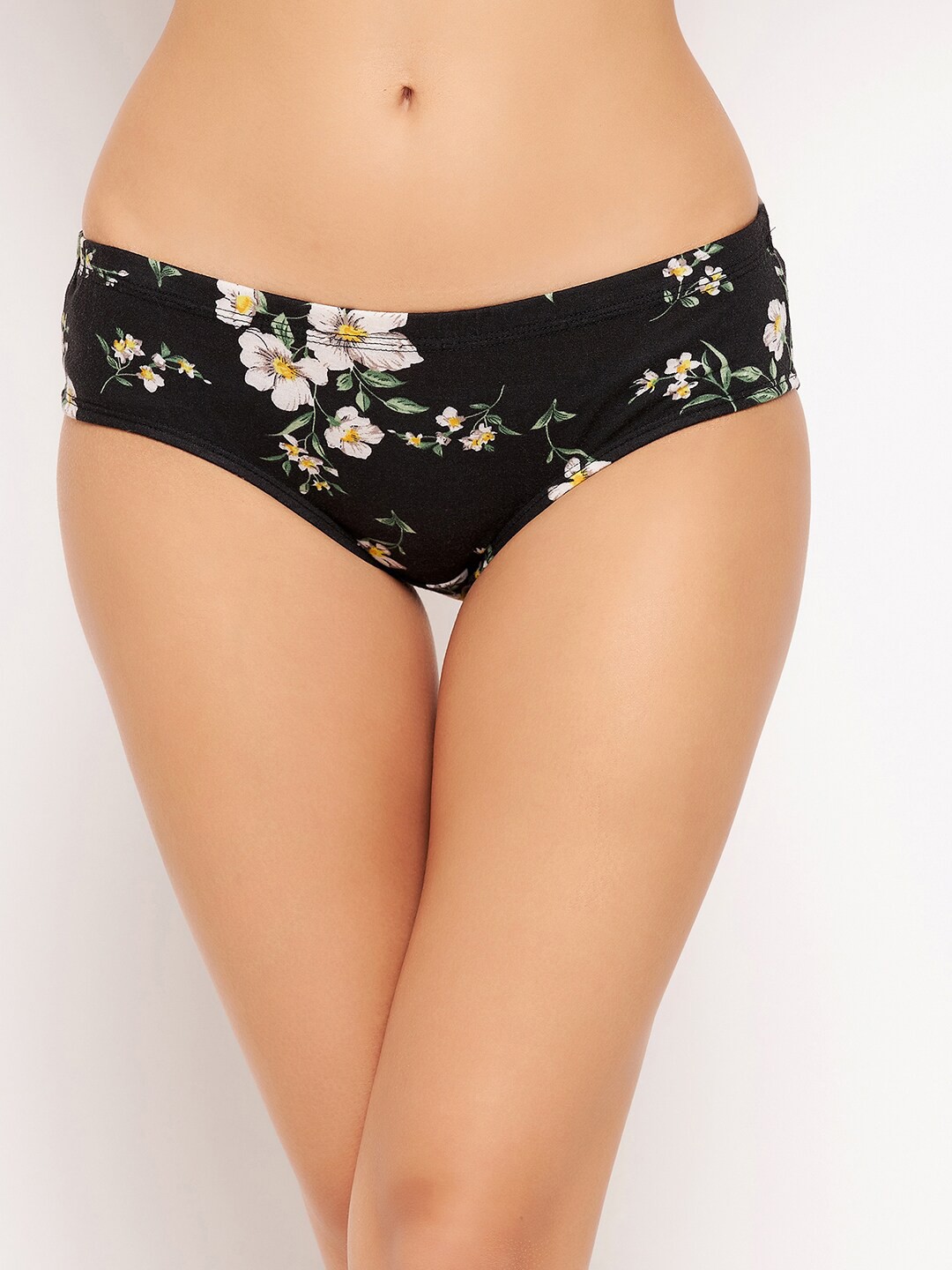 

Clovia Women Black Floral Printed Hipster Briefs