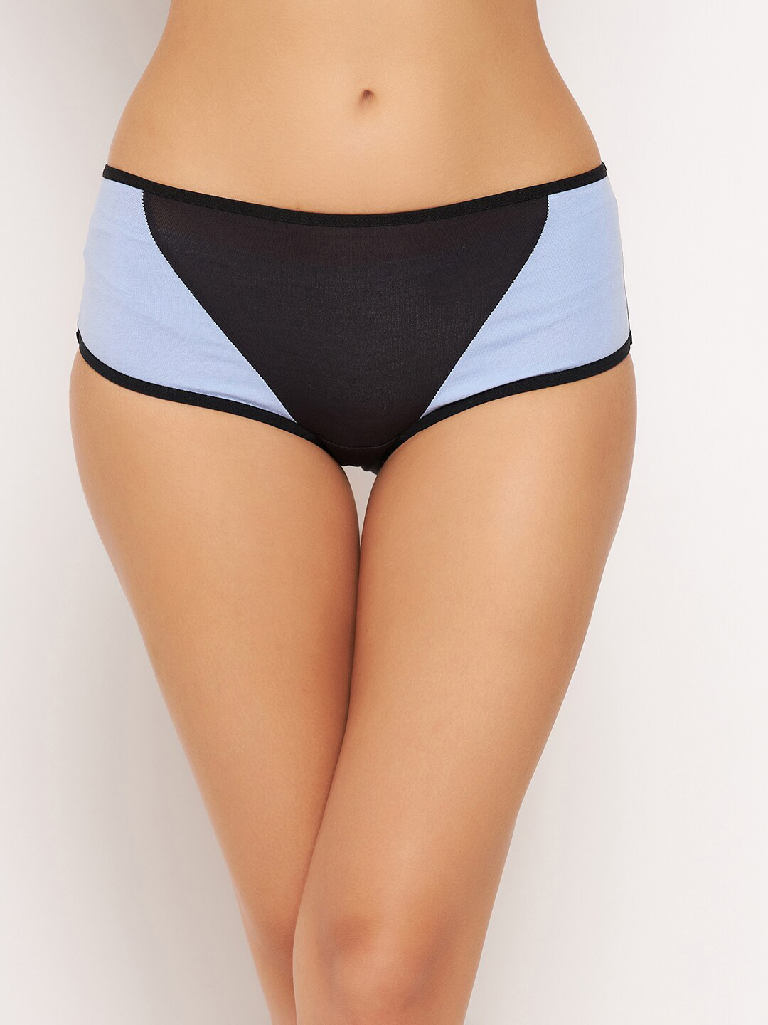 

Clovia Women Colourblocked Mid-Waist Cotton Hipster Briefs PN1355D133XL, Black