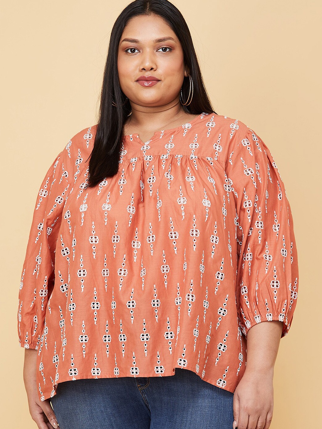 

max Plus Women Rust Printed Tunic
