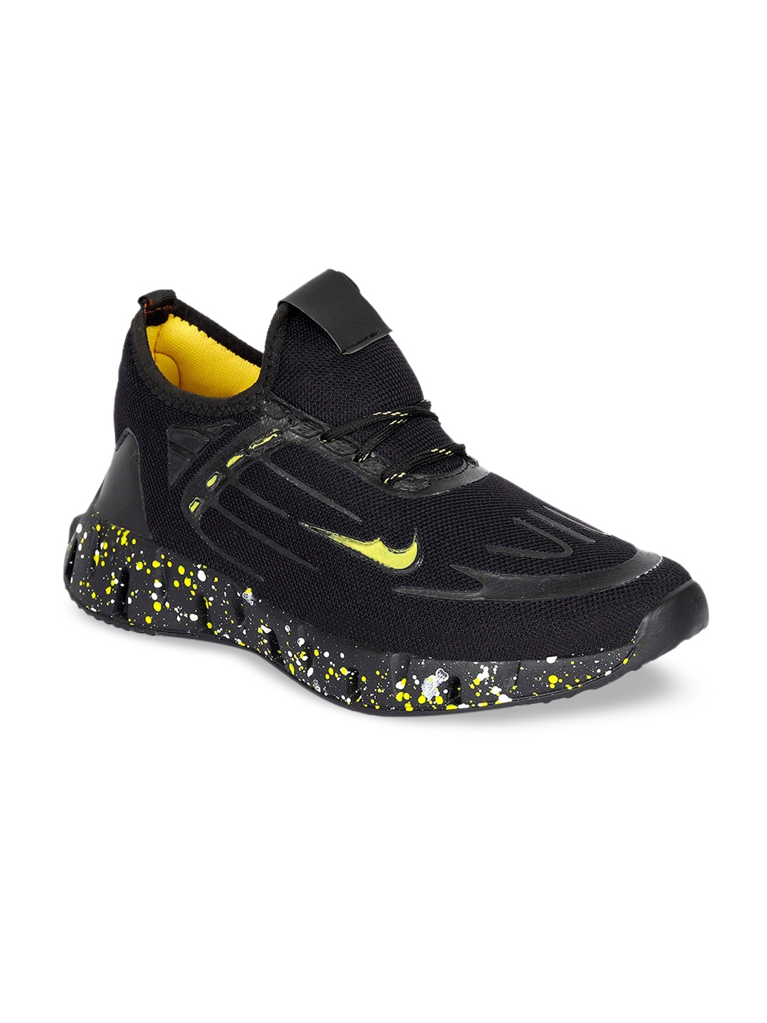 

FOUR STAR TRUCK SALES Men Black & Yellow Casual Sneakers