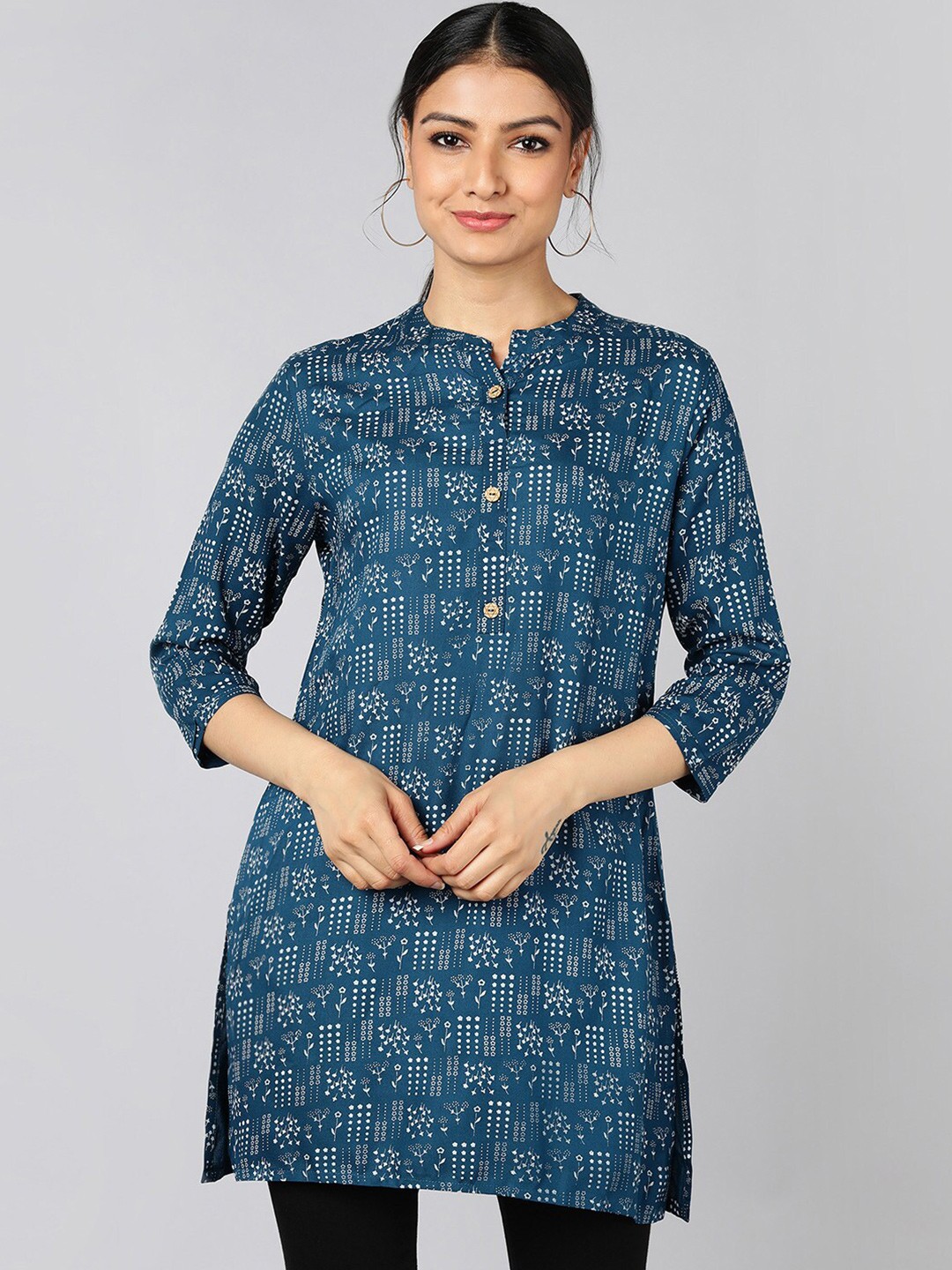 

Jaipur Folk Blue Printed Kurti
