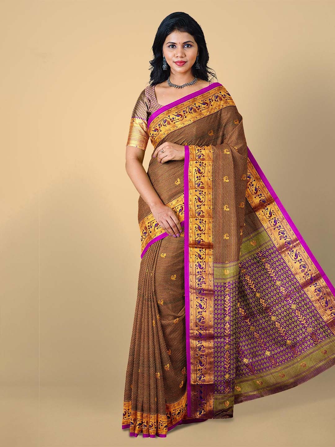 

Kalamandir Maroon Woven Design Zari Silk Blend Saree