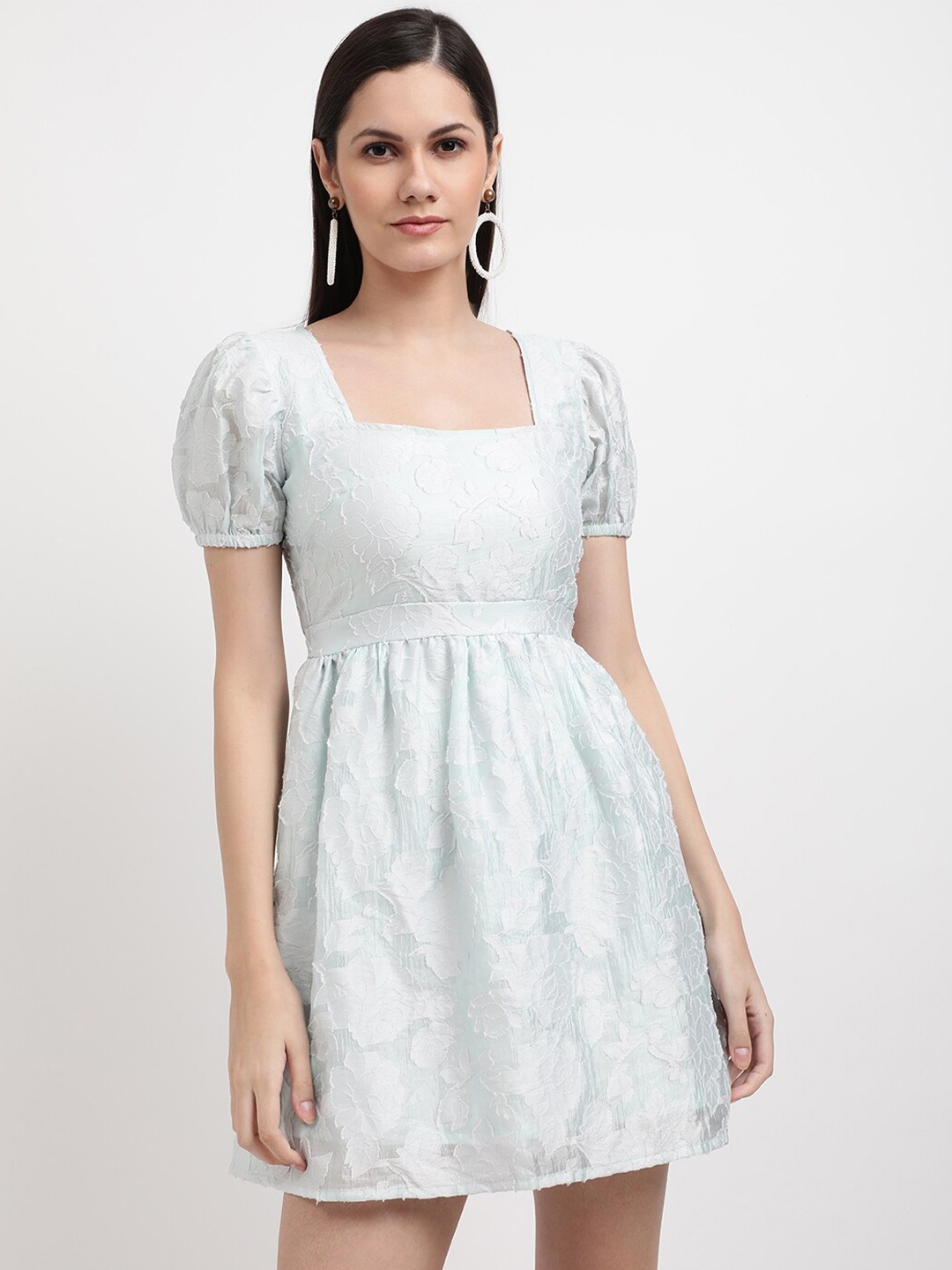 

CENTRESTAGE Women Green Short Gathered Dress