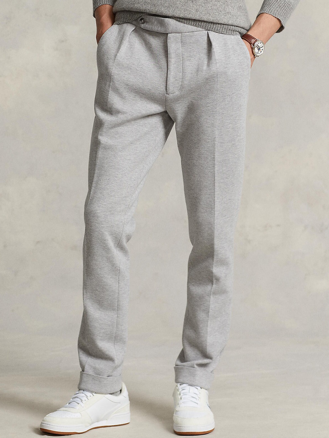 

Polo Ralph Lauren Men Grey Solid Double-Knit Suit Trouser