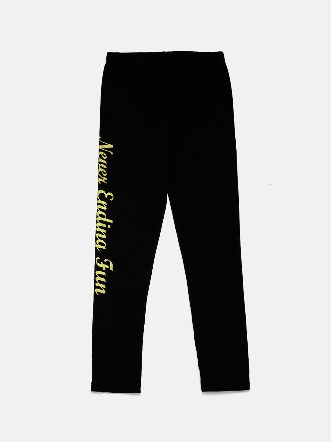 

De Moza Girls Black Solid Ankle-Length Leggings