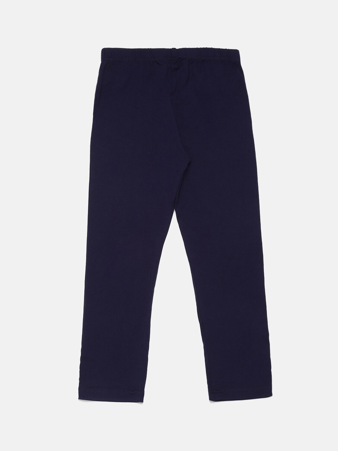 

De Moza Kids Girls Navy Blue Solid Three-Fourth Length Leggings
