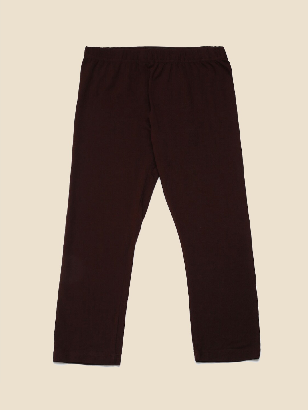 

De Moza Girls Brown Solid Three-Fourth Length Leggings