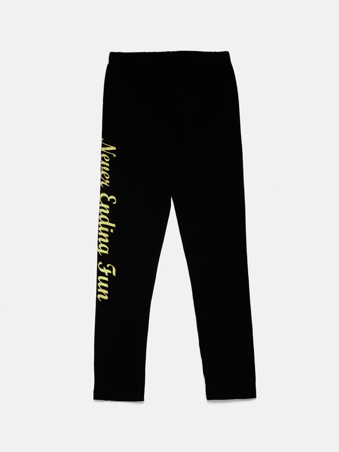 

De Moza Girls Black Solid Ankle Length Leggings