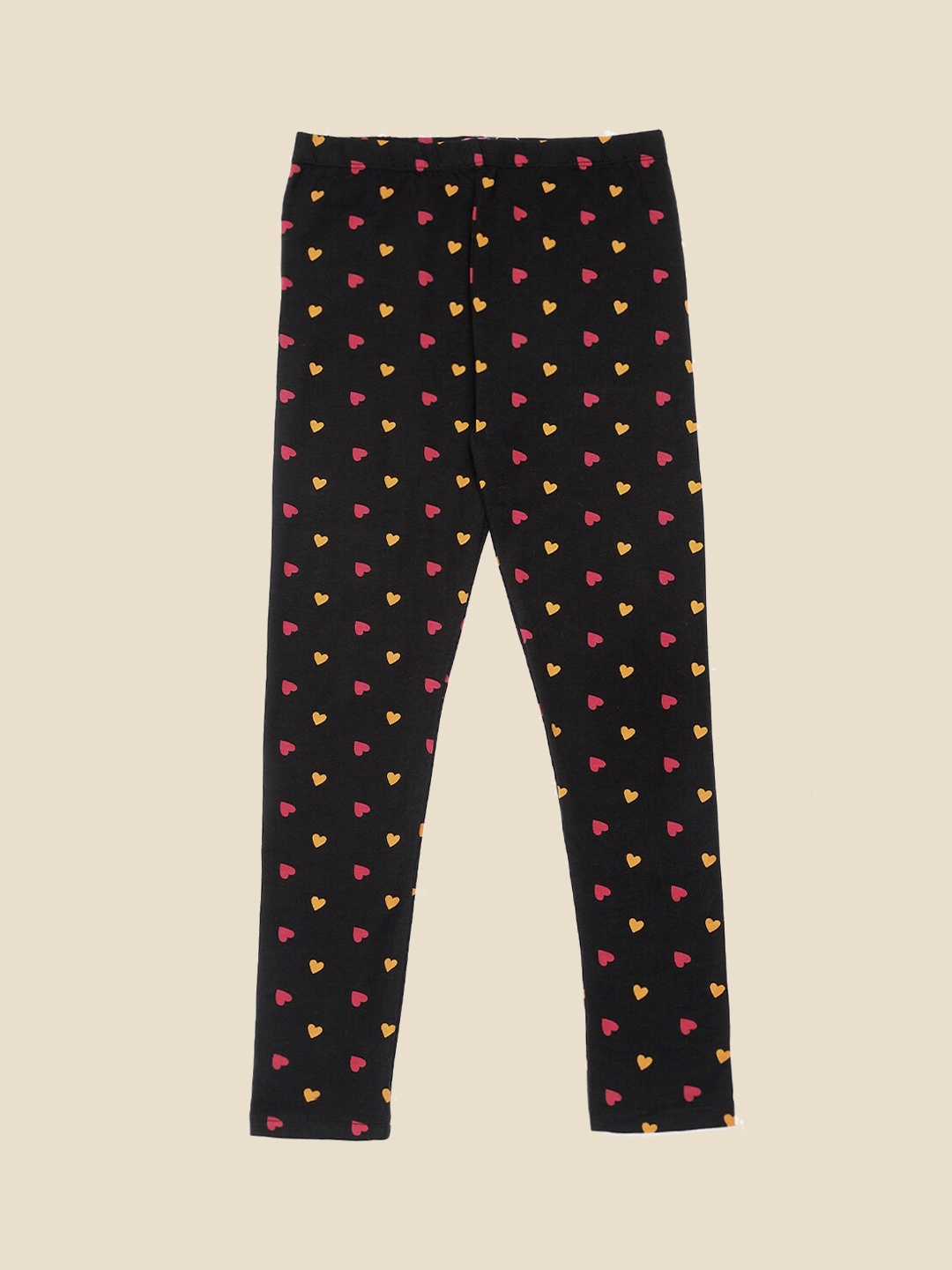 

De Moza Girls Black & Pink Printed Ankle-Length Leggings