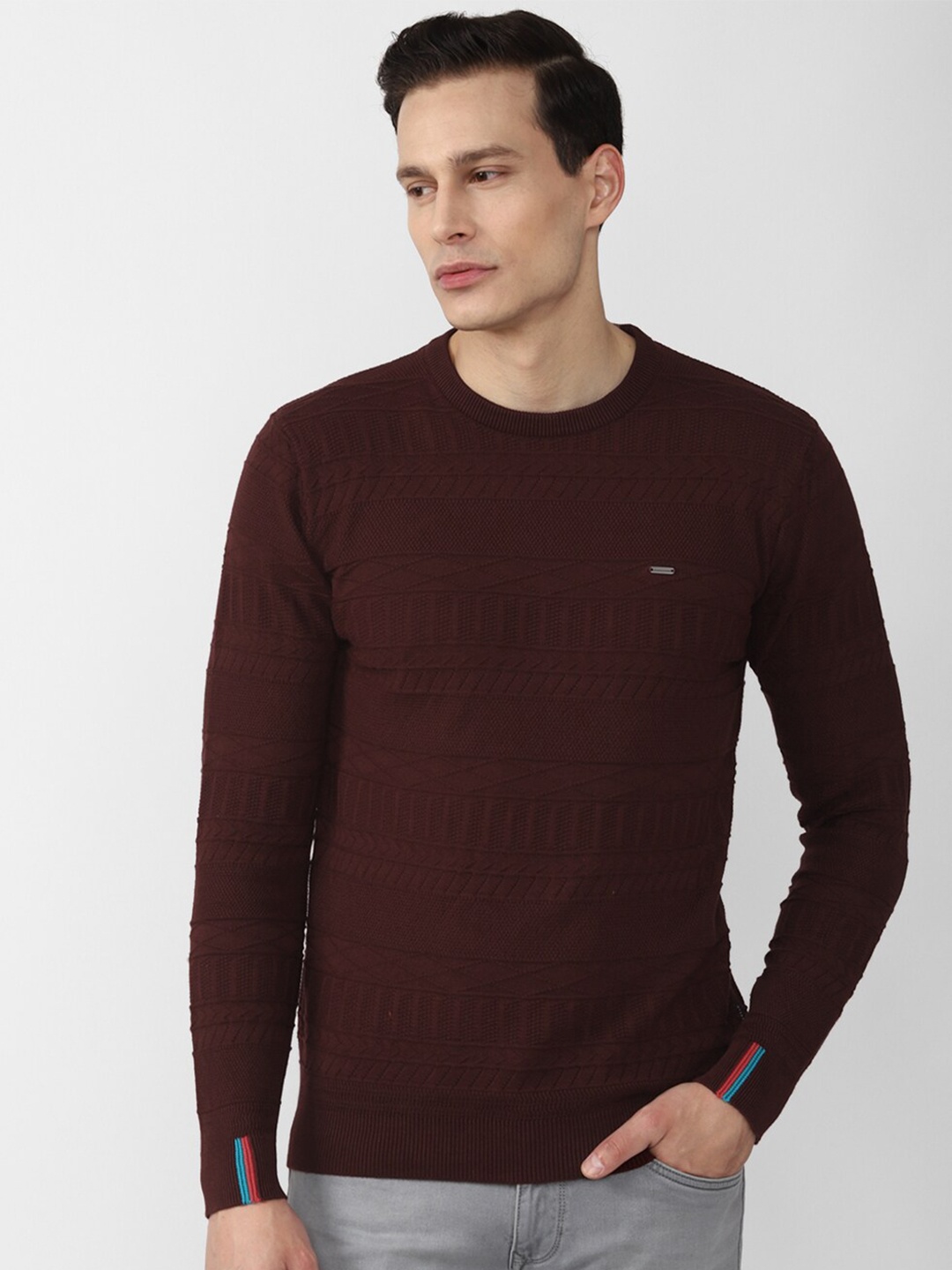 

Van Heusen Sport Men Brown Solid Pullover