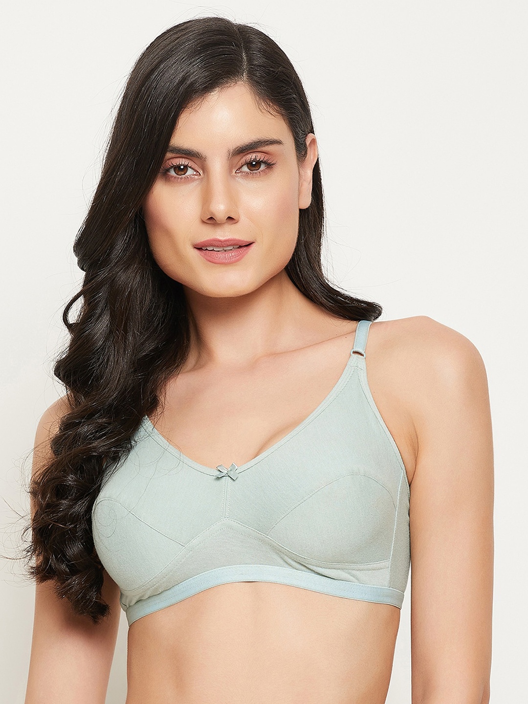 

Clovia Women Green Cotton Non-Padded Wirefree Full Coverage Bra