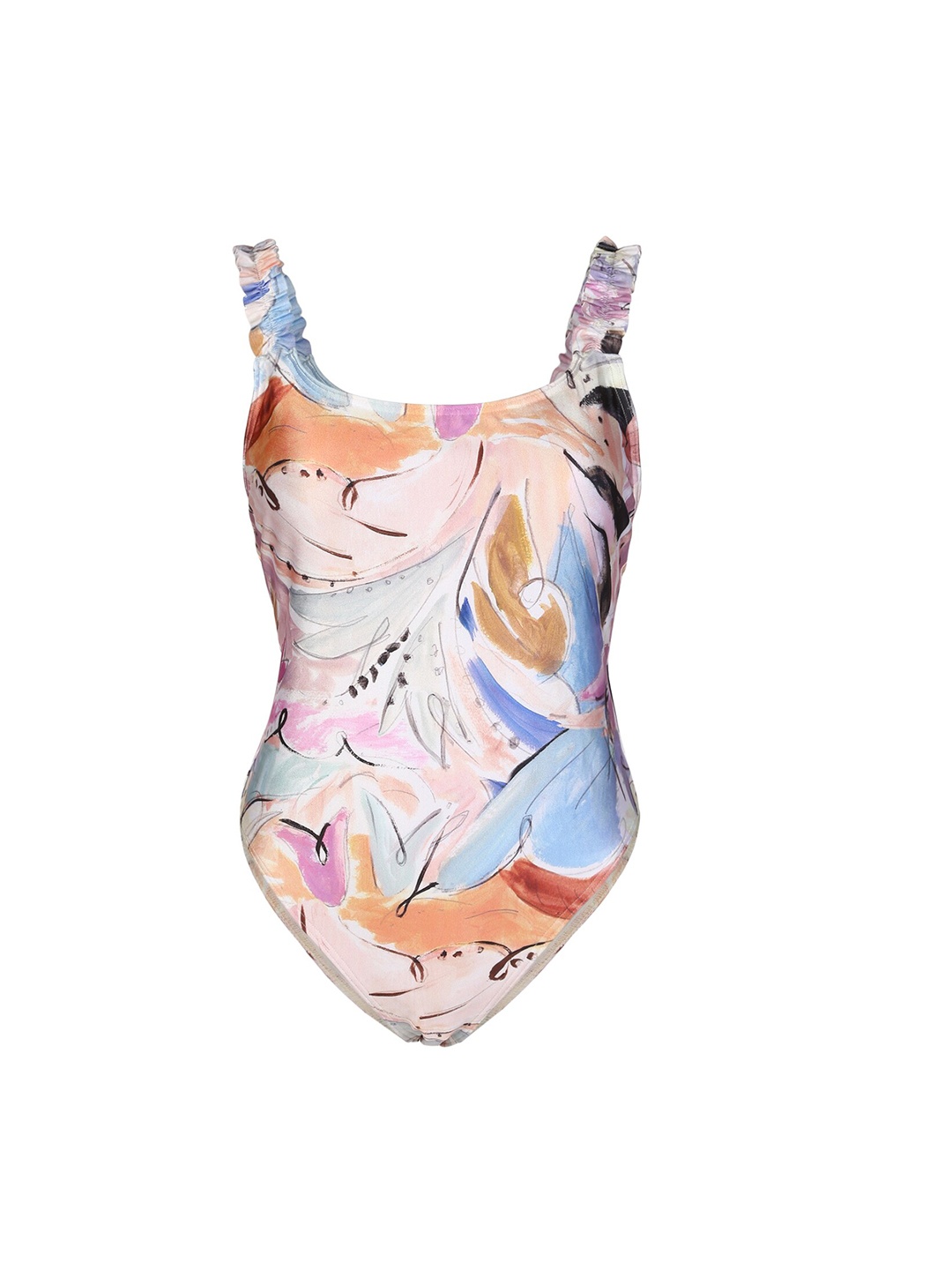 

Ted Baker Women Cream Abstract Printed Swimwear