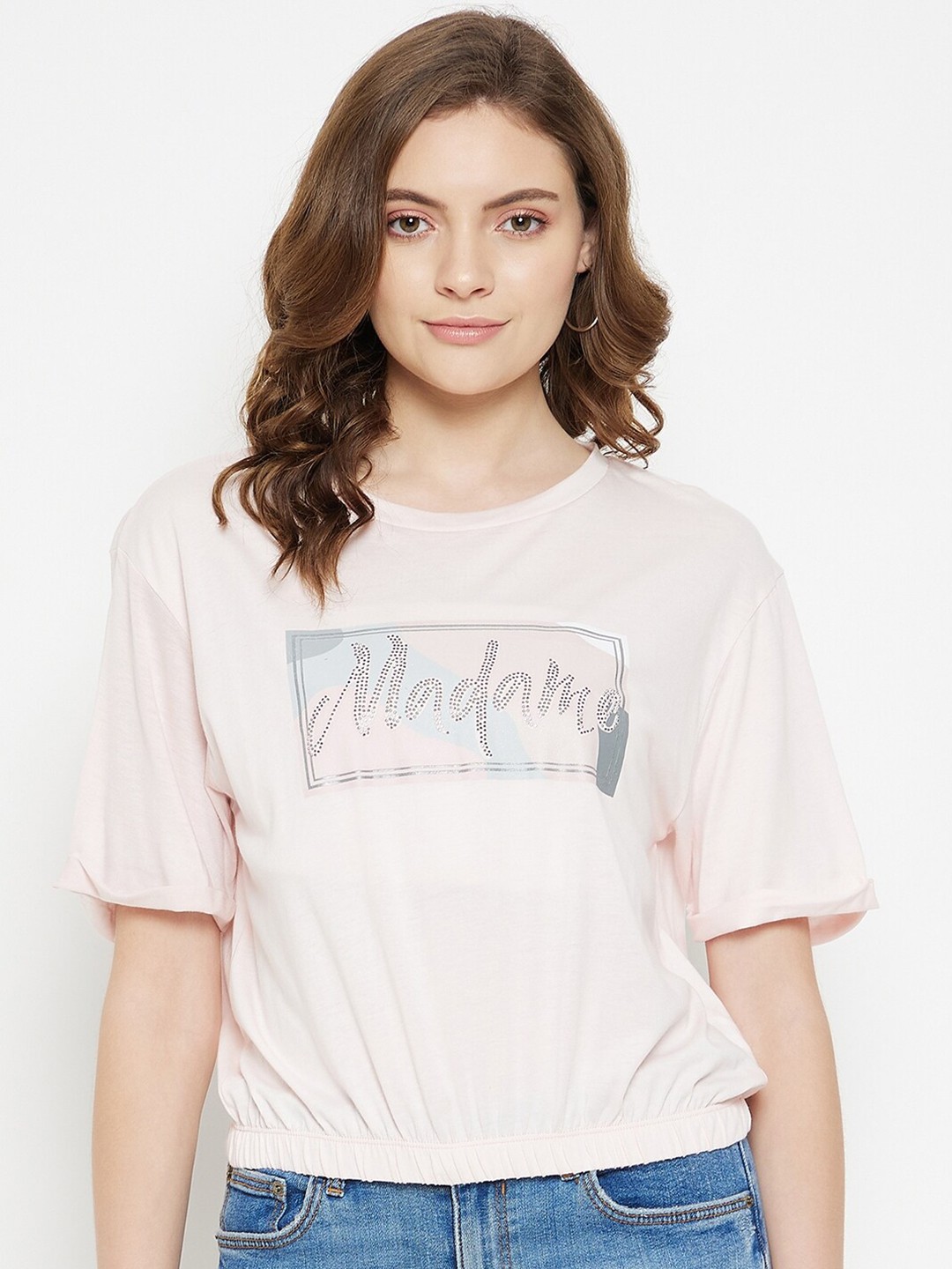 

Madame Women Pink Blouson Top