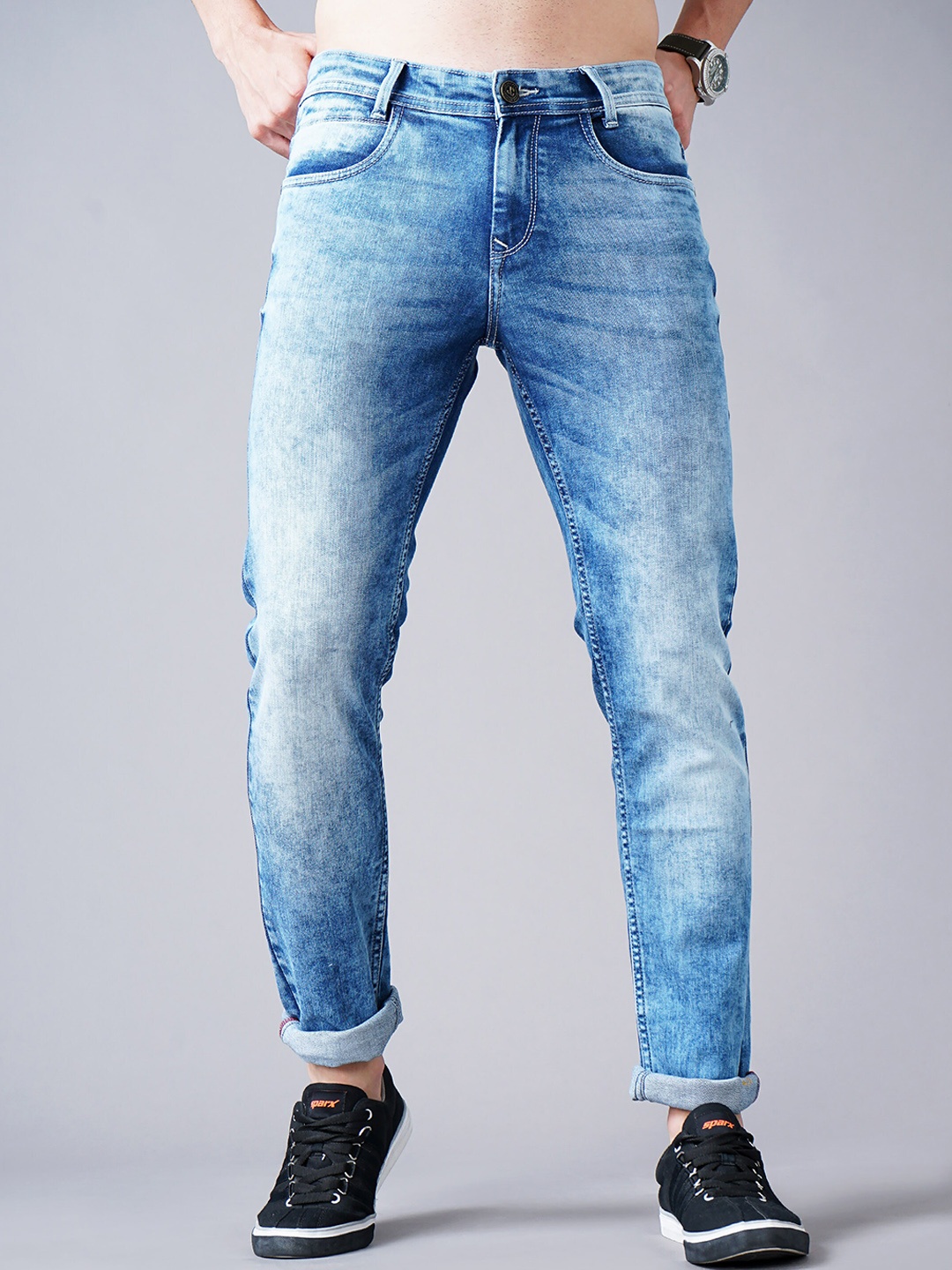 

Jean Cafe Men Blue Jean Slim Fit Heavy Fade Jeans