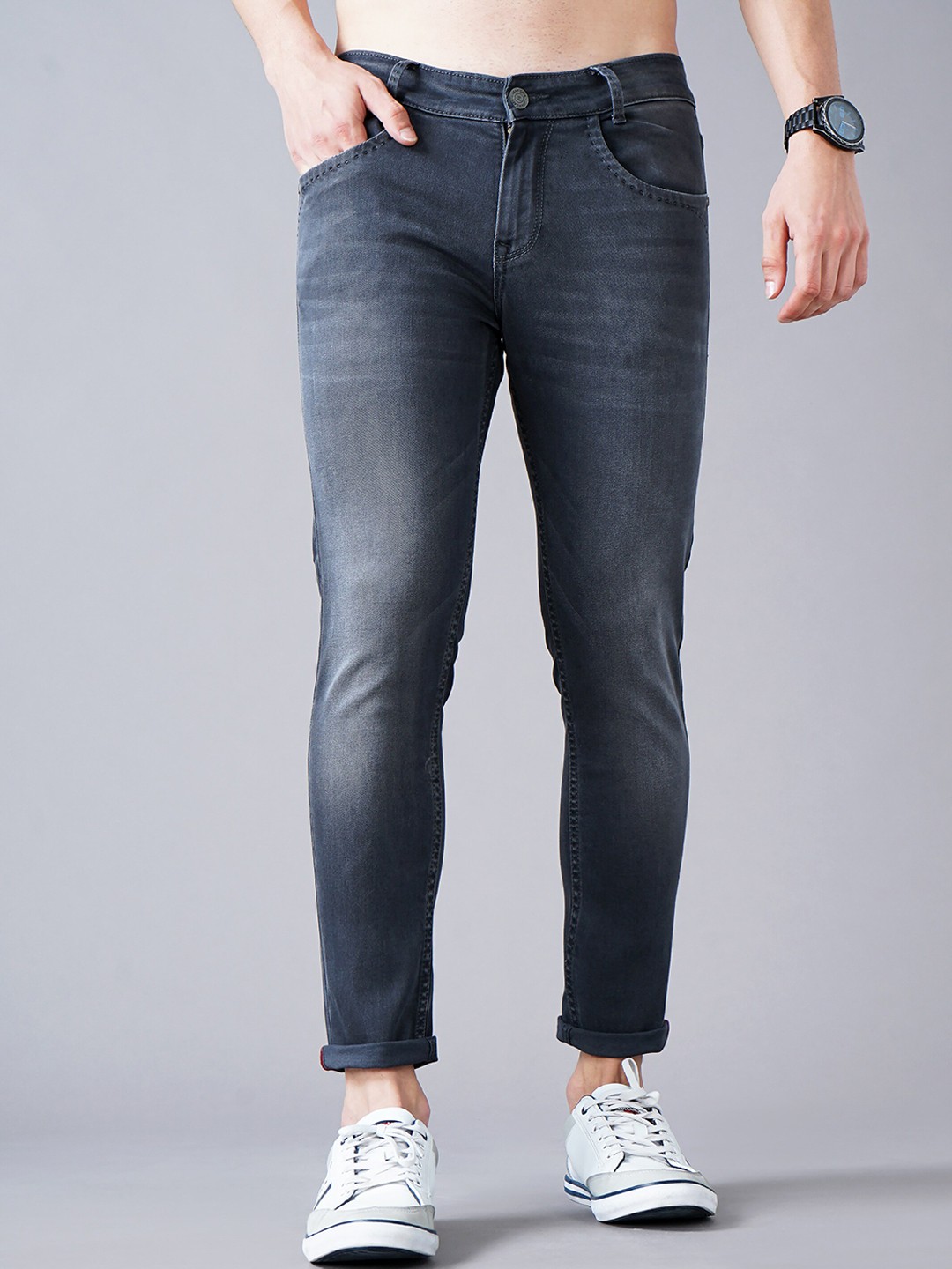 

Jean Cafe Men Grey Jean Skinny Fit Light Fade Jeans
