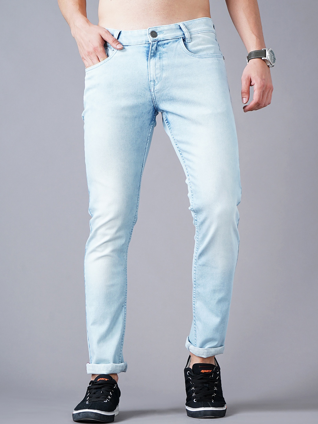 

Jean Cafe Men Blue Jean Slim Fit Heavy Fade Jeans