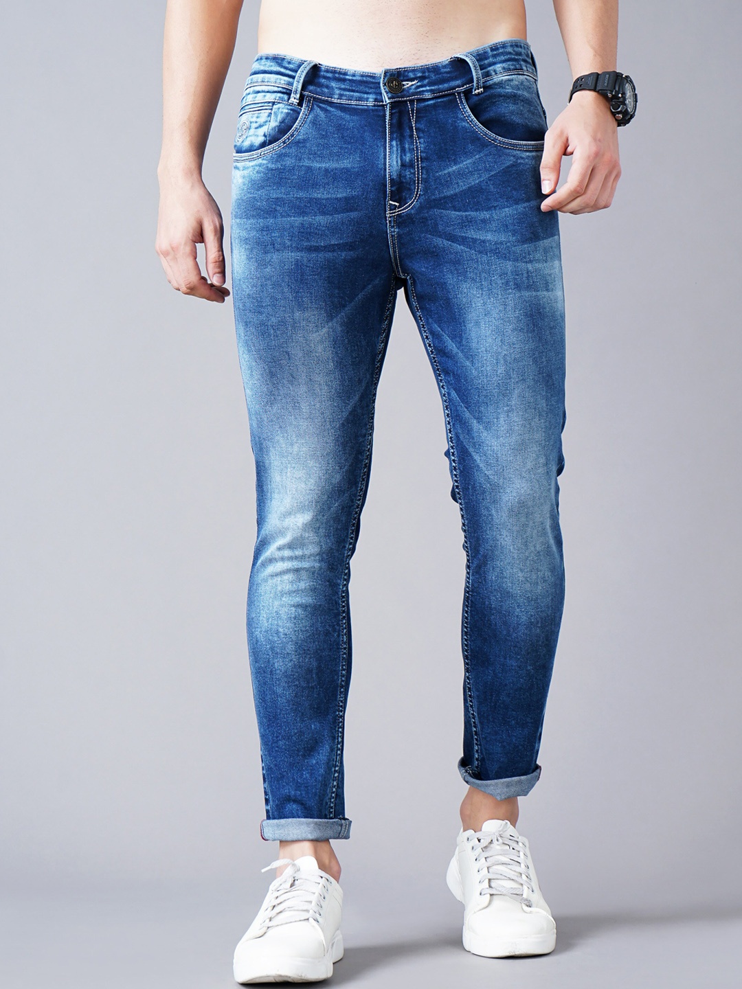

Jean Cafe Men Blue Jean Skinny Fit Heavy Fade Jeans