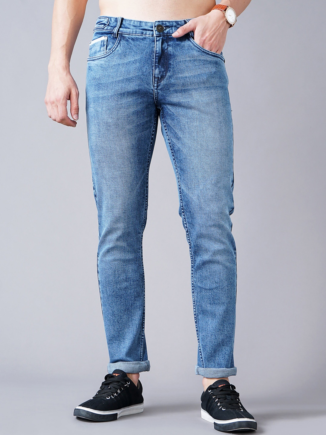 

Jean Cafe Men Blue Jean Slim Fit Heavy Fade Jeans