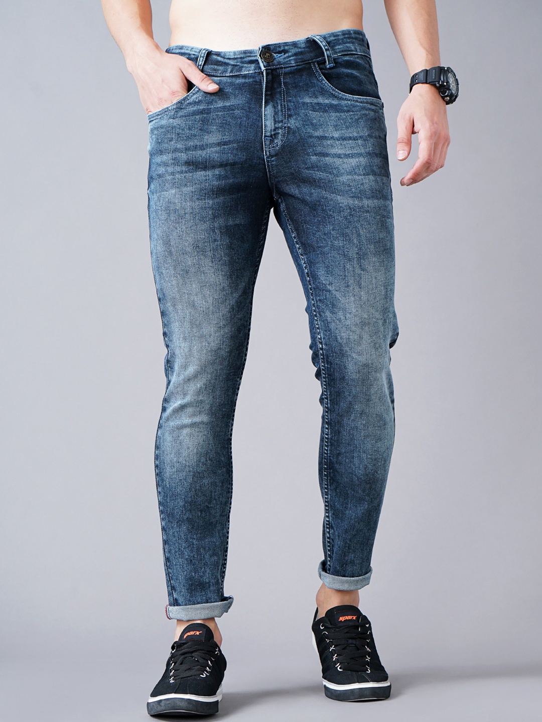 

Jean Cafe Men Blue Jean Skinny Fit Heavy Fade Jeans